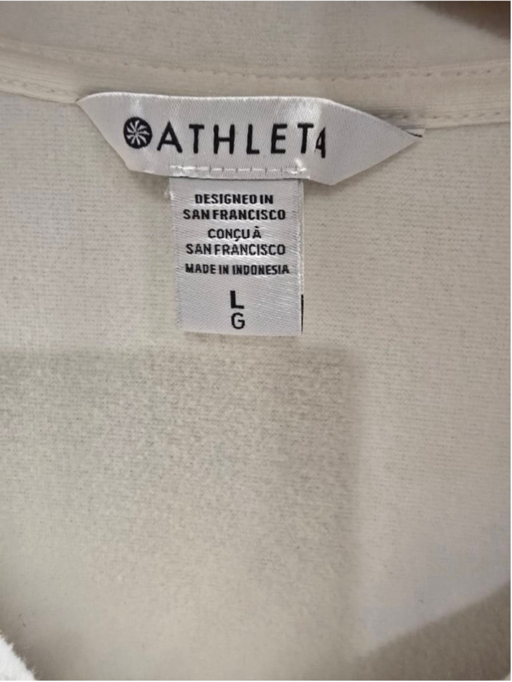 Athleta White Sherpa Pullover Jacket Size Large - Picture 8 of 9